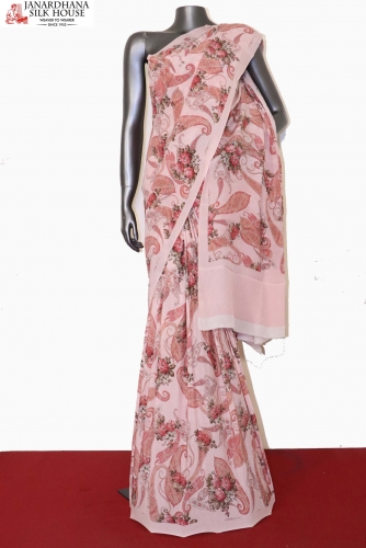Exclusive Floral Prints Pure Crepe Silk Saree